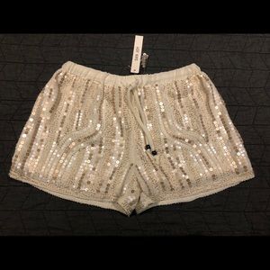 NWT San Joy Sequin Drawstring Shorts
